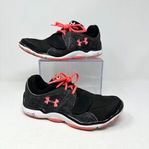Under Armour Micro G Womens Shoes sz 8.5 Black Pink Lace Up Sneaker